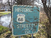 USA - Gardner IL - Closed Riviera 1928 Restaurant 1920s Streetcar Diner Sign (8 Apr 2009)